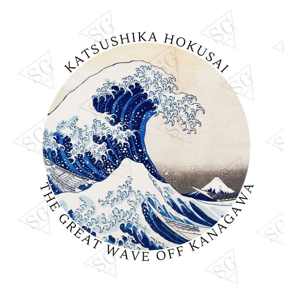 The Great Wave off Kanagawa Png, Japanese Art Png, Katsushika Hokusai Art, Famous Painting Sublimation Design, Ocean Wave PNG, Japan Wave