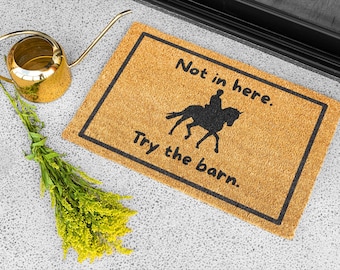 Equestrian Coir Doormat, Horse Welcome Mat, Farmhouse Decor