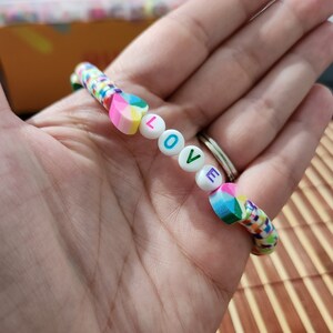 Rainbow Love Heishi Bead Bracelet