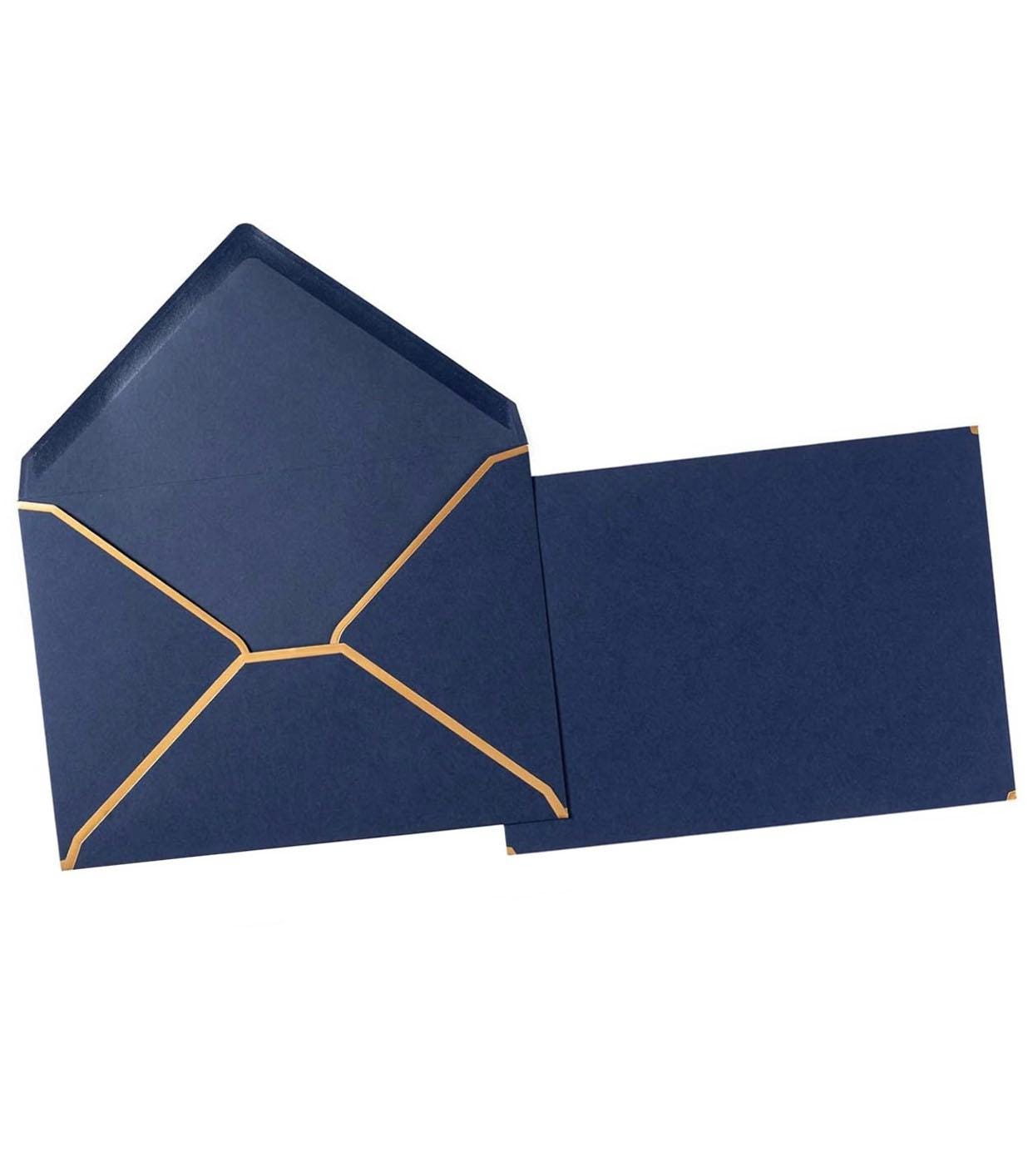 50 Pack A7 Envelopes Navy Blue 5 X 7 Card Envelopes Self-adhesive V ...