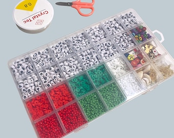 DIY Bracelet Making Kit: Clay Beads, Letter Beads & Charms