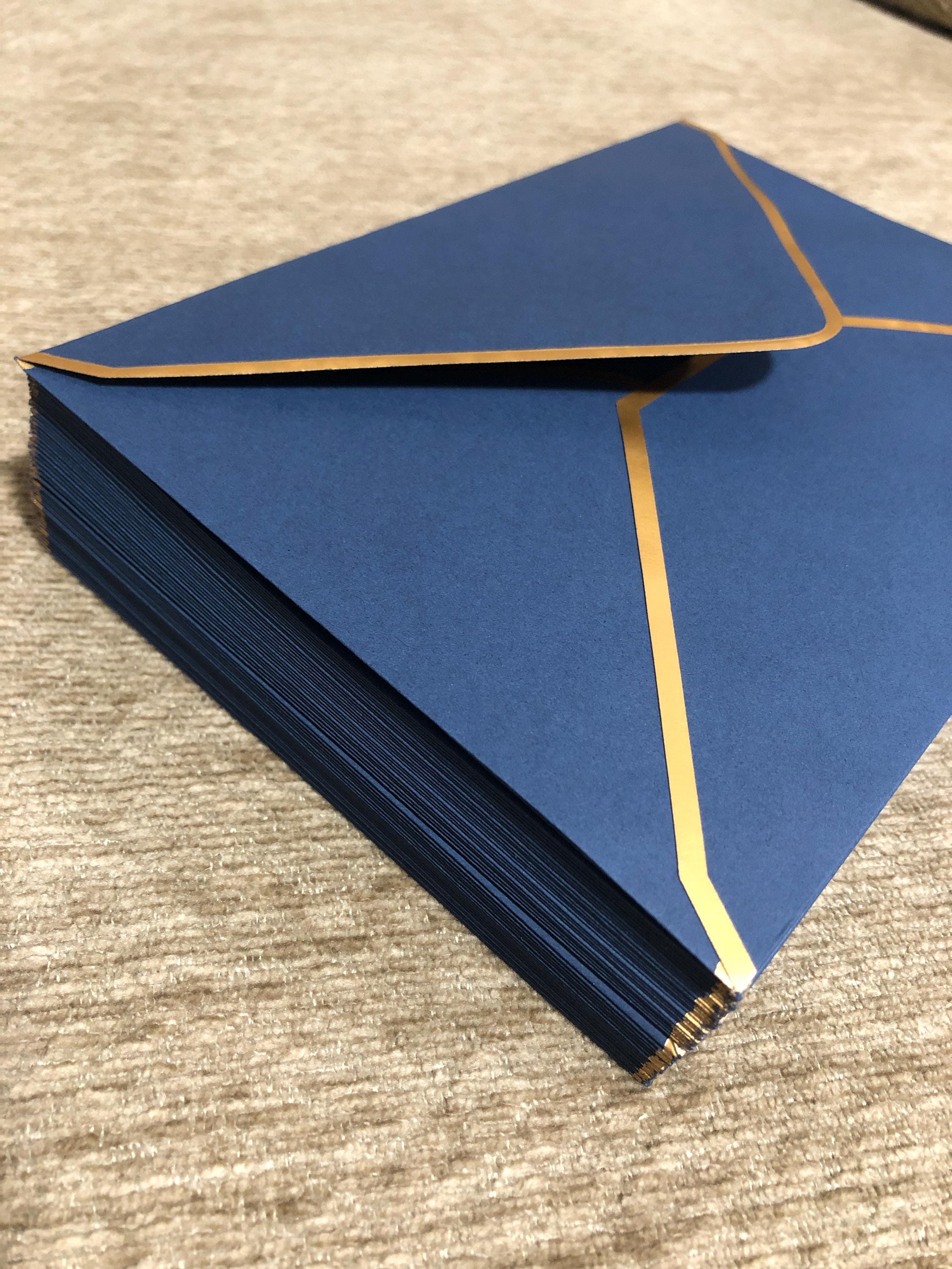 50 Pack A7 Envelopes Navy Blue 5 X 7 Card Envelopes Self-adhesive V ...