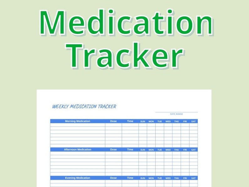 Printable Medication Tracker Template Google Sheets, Print at Home