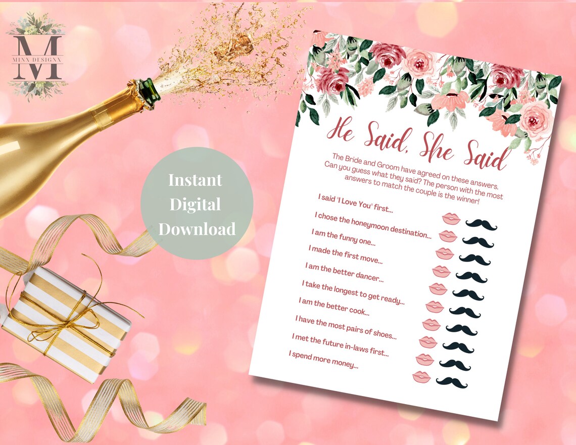 Bundle Bachelorette Party Games, Clean Bachelorette Activities, Pink