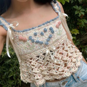 Crochet Top/Dress Pattern: Amanda Heart & Flower Design (PDF Pattern)