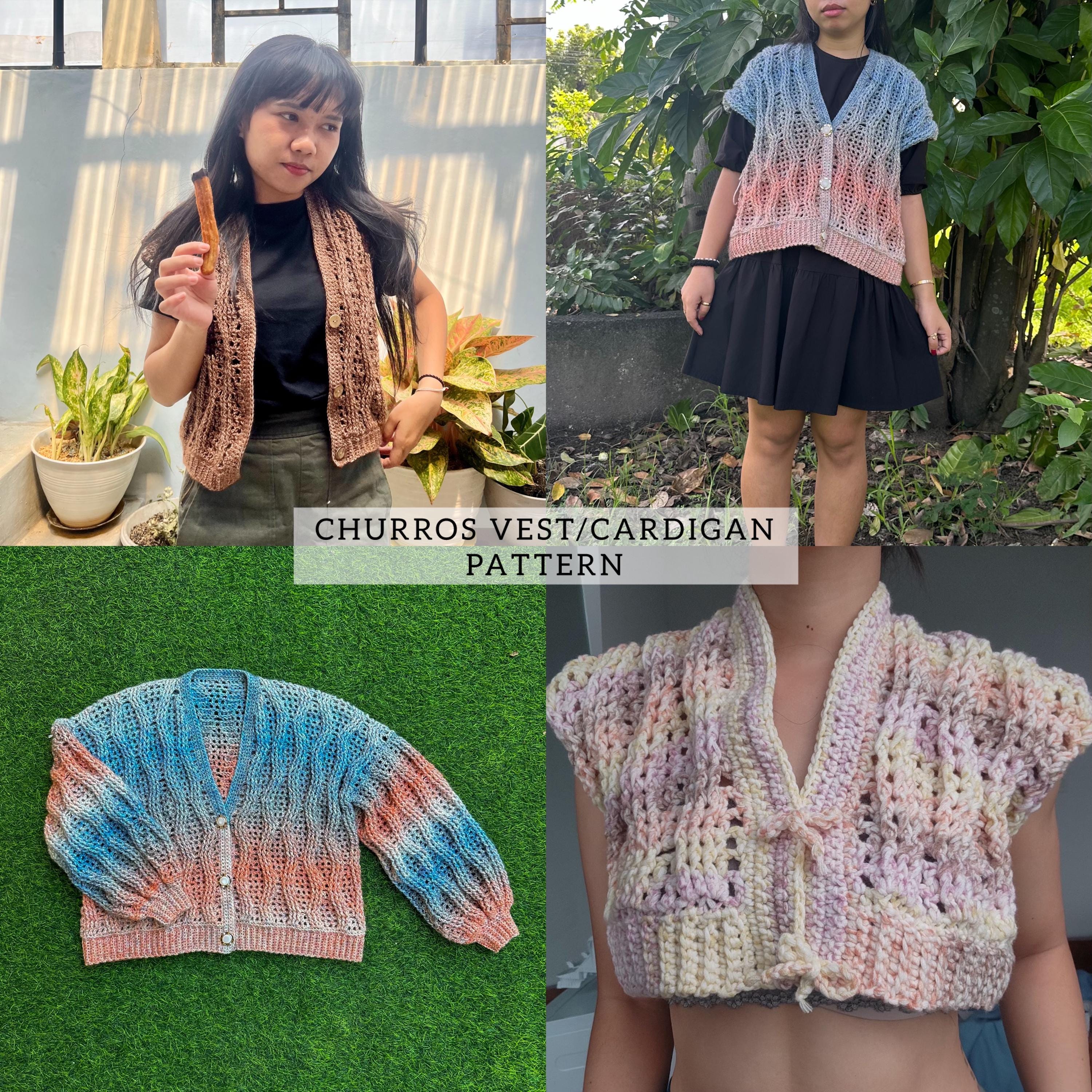 Churros Vest/cardigan Crochet Written Pattern - Etsy