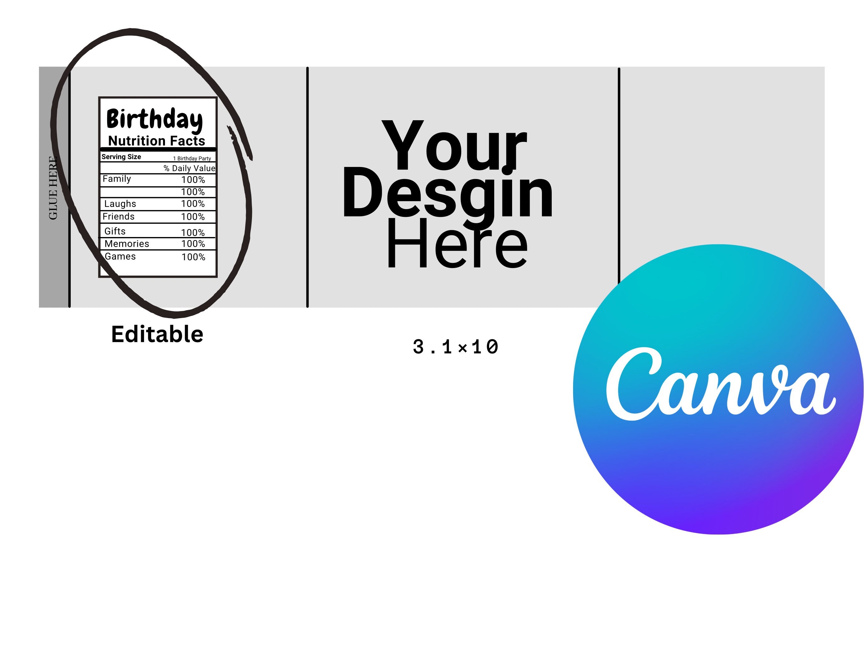 Pringles 1.3 Oz Labels Template Canva Editable Template Etsy