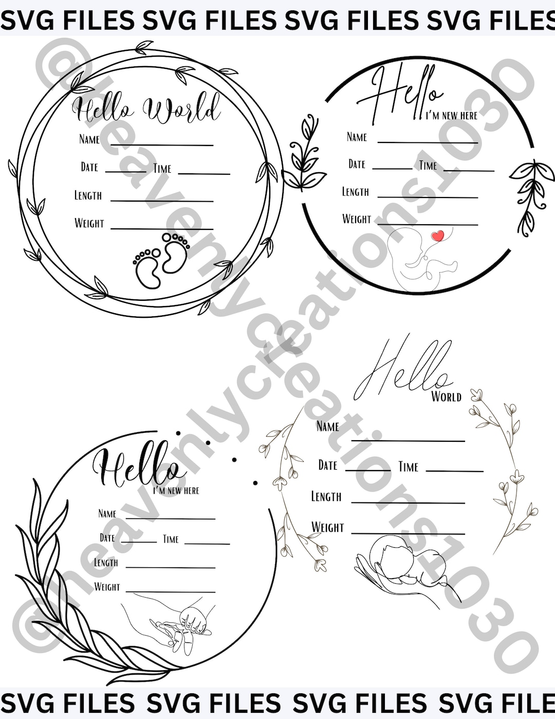 Round Baby Announcement Sign Svg, Baby Announcement Svg, Baby Photo