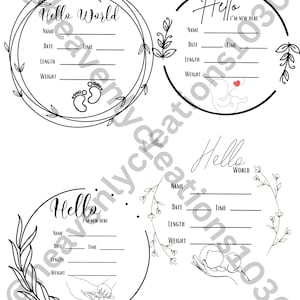 Round Baby Announcement Sign Svg, Baby Announcement Svg, Baby Photo Prop Svg, Baby Birth Announcement Svg, Hello World Svg, Baby Glowforge