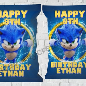 Sonic Party supplies, Chip bag labels Printable Sonic Birthday Template Sonic chip label png download, sonic fan sonic theme party
