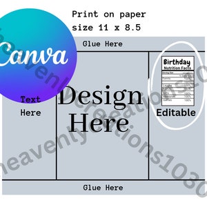 Pop-tart Template Party Favors Treat Canva pop tart editable pop tart wrapper pop tart labels pop tart wrappers