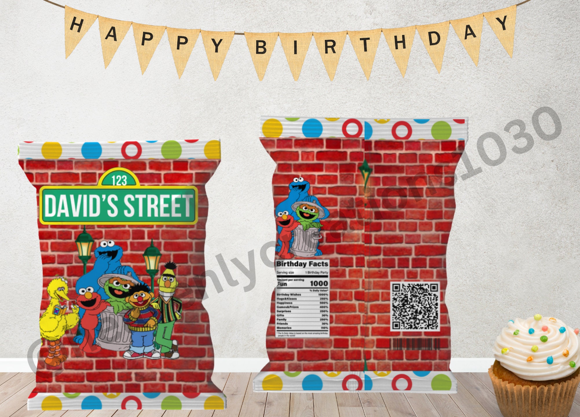 Sesame Street Chip Bags Sesame Street Birthday, Birthday Party Favors Sesame Printable Chipbag