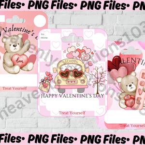 Valentine&#39;s Day Money Cards, Printable Card, Money Card, Valentine Money Holder, Gift Card Holder, Print-Then-Cut PNG, Cricut, Silhouette