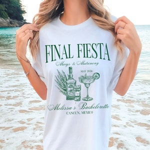 margs and matrimony bachelorette party, custom location fiesta bach shirts, final fiesta comfort colors tees, custom beach bachelorette