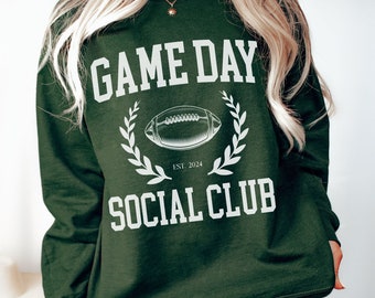 game day social club shirt, tailgating clothes, college football tees, sideline social club comfort colors tshirt, football sweatshirt