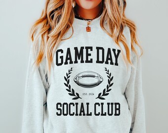 game day social club shirt, tailgating clothes, college football tees, sideline social club comfort colors tshirt, football sweatshirt