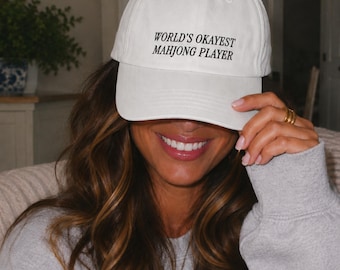word's okayest mahjong player, funny gifts for mahj lover, funny hats for women