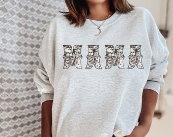 mama sweatshirt, country western cowhide print mama crewneck, toddler girl mama crewneck, boy mama sweatshirt, southern cow print mama gift