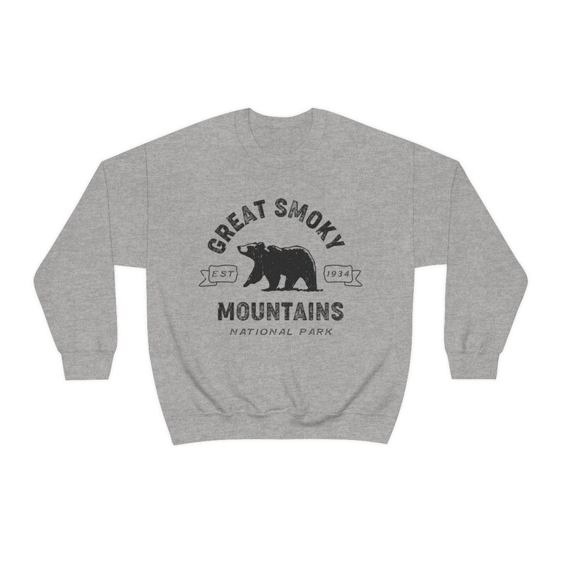 great smoky mountain sweatshirt, camping sweatshirt for women, christmas gifts under 50, cute beach hoodie, national parks family trip Sport Grey