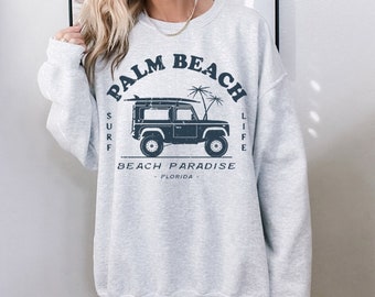 florida sweatshirt, aesthetic beach hoodie, vsco y2k crewneck sweatshirt, palm beach summer sweatshirt, trendy graphic pullover