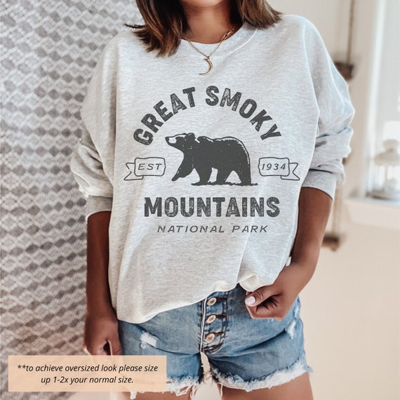 great smoky mountain sweatshirt, camping sweatshirt for women, christmas gifts under 50, cute beach hoodie, national parks family trip