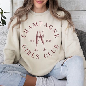 champagne sweatshirt, brunch mimosa shirt, trendy sweatshirt bachelorette party tees, girls weekend shirts, wine sweatshirt, cheers crewneck