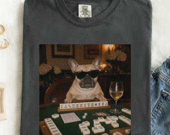 French Bulldog Mahjong T-Shirt, Comfort Colors Dog Mom Tee