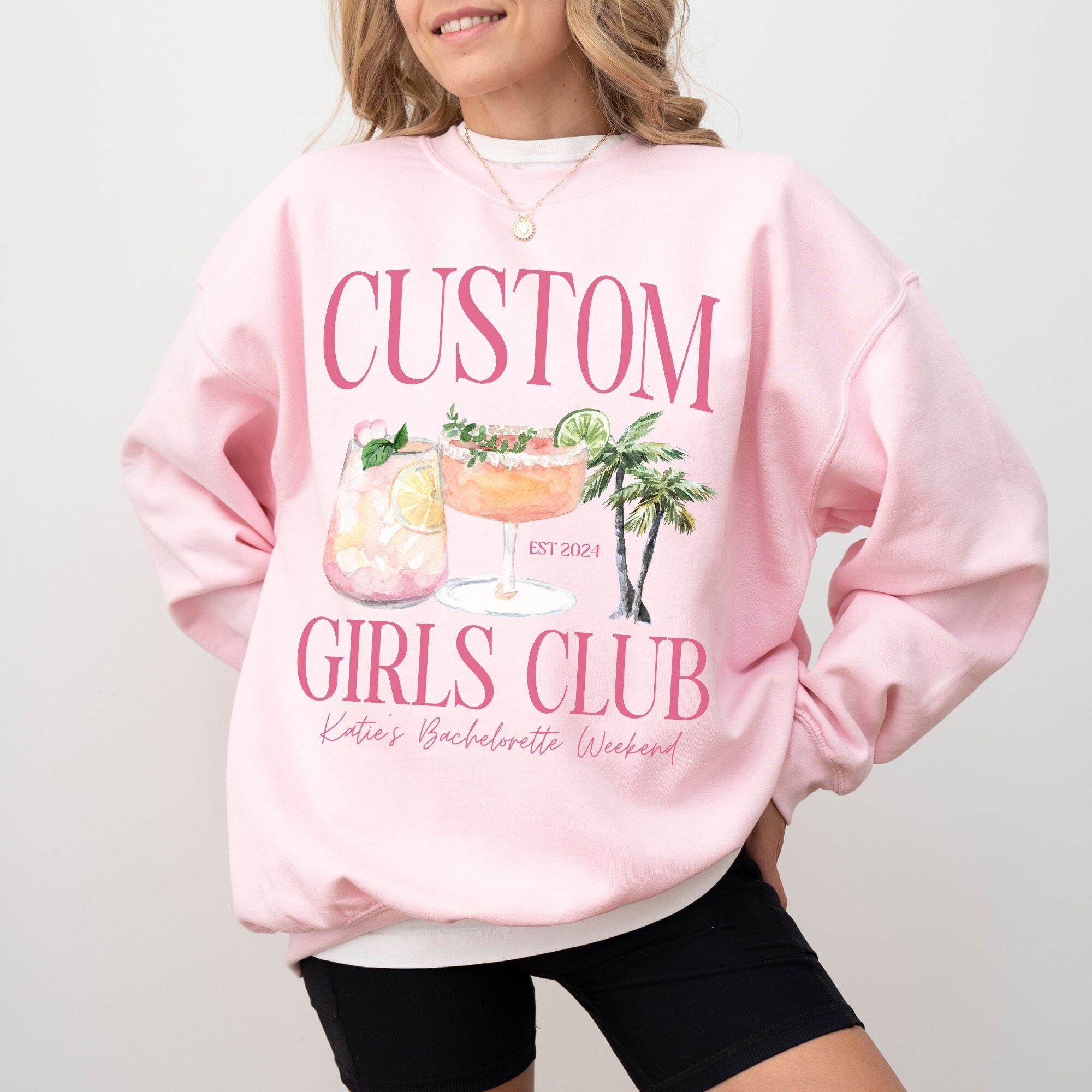 Custom Location Bachelorette Party Sweatshirt, Custom Girls Club Shirt ...