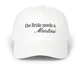 the bride needs a martini, bride hat, bachelorette party gift, martinis and bikinis bach, wedding morning outfit