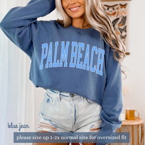 palm beach sweatshirt, vsco girl clothes, aesthetic hoodie, trendy crewneck, florida beach tshirt comfort colors pullover, preppy clothes