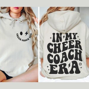 cheer coach sweatshirt, cheer coach gift, in my cheer coach era hoodie, cheerleader coach gifts, back to school, game day shirt