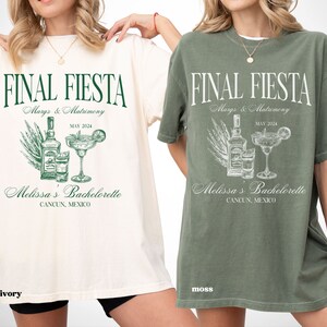 margs and matrimony bachelorette party, custom location fiesta bach shirts, final fiesta comfort colors tees, custom beach bachelorette