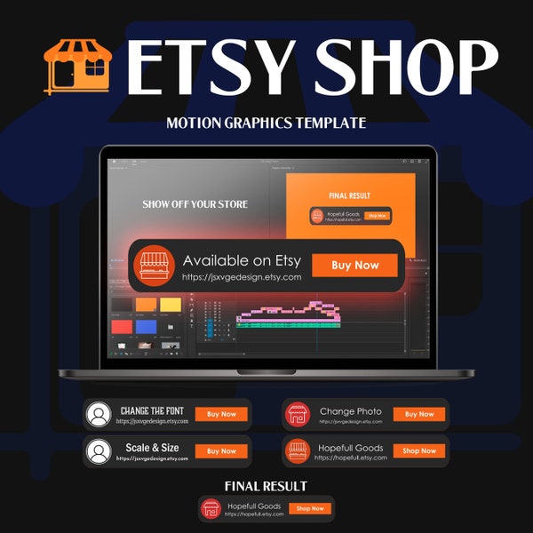 Etsy Motion Graphics Call To Action Button Animated Motion Graphics .MOGRT Adobe Premiere Pro Etsy Button Buy / Follow / Shop Template