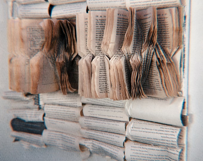 Book folded Art On Canvas / 3D Book Sculpture / Book Origami / Book Page Art / Folded Book Sculpture / Folded Book Art / Book Sculpture