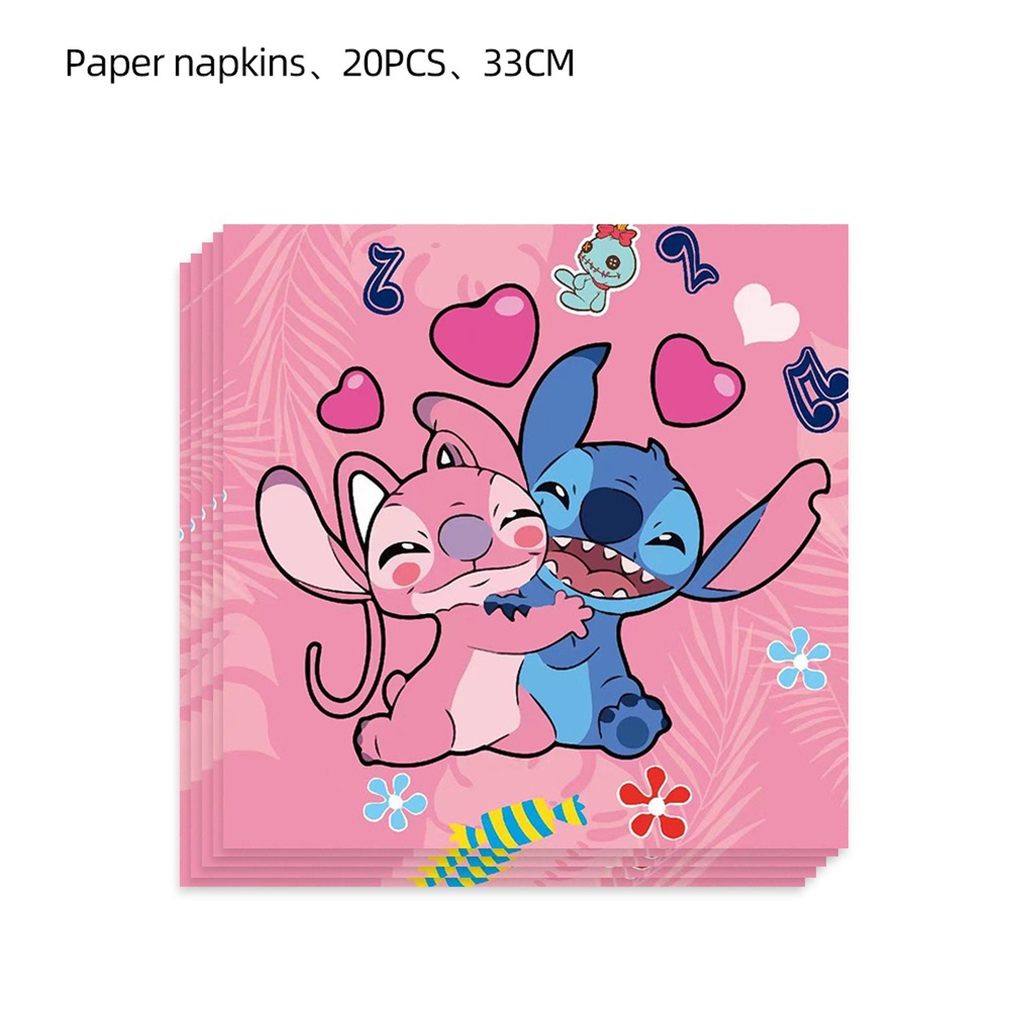 Pink Lilo & Stitch Vaisselle jetable Anniversaire Fête Décoration En papier  Tasses Assiettes Ballons Baby Shower Vaisselle pour enfants Fournitures de  fête -  France