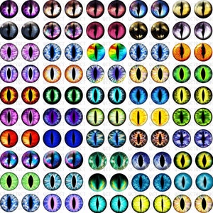 100PCS Dragon Glass Eye Cat Doll Snake Jewelry Eyes Toys 4/5/6/8/10/12/14/15/16/18/20/22/25/30MM Handmade Photo Glass Cabochons DIY Making