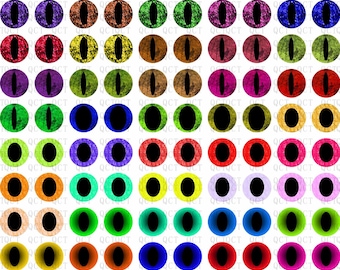 20Pairs Animal Eyes Glass Cabochons Cat Eyes, Dragon Eyes