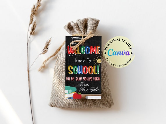 Welcome Back to School Printable Gift Tag 2x3.5 | Etsy