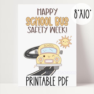School Bus Safety Week BUS DRIVER Appreciation Sign | Bus Driver Safety Week | Printable Sign for Bus Driver