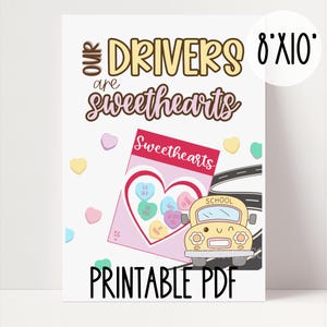 Valentine School BUS DRIVER Appreciation Sign | Bus Driver Safety Week | Printable Sign for Bus Driver