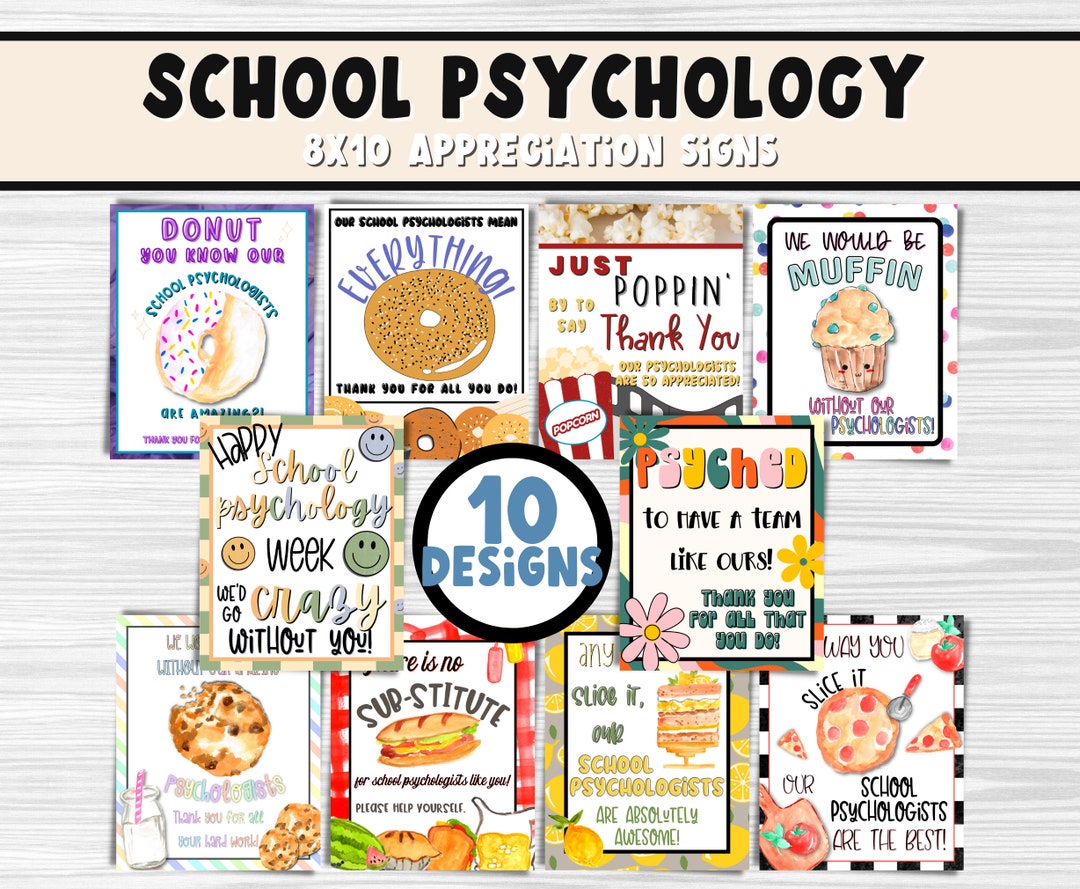 School Psychology Appreciation Printable Signs National School