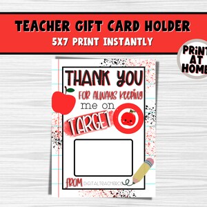Target Inspired Teacher Gift Card Holder