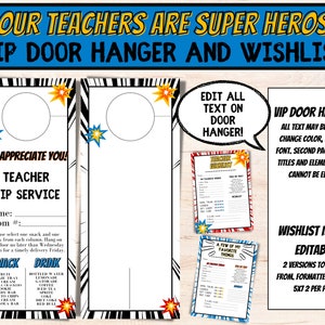Teacher Appreciation Week Printable Editable Super Hero Comic Bundle ...