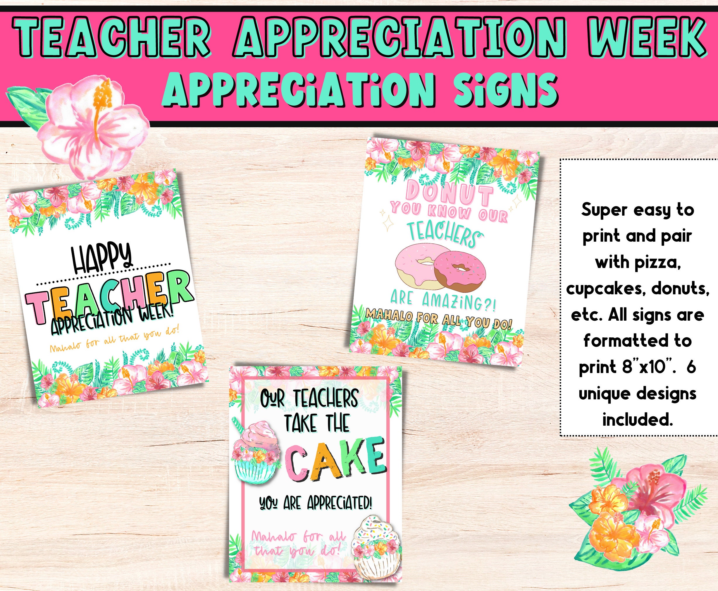 Hawaiian Teacher Appreciation Week Printable Editable Mahalo Mini