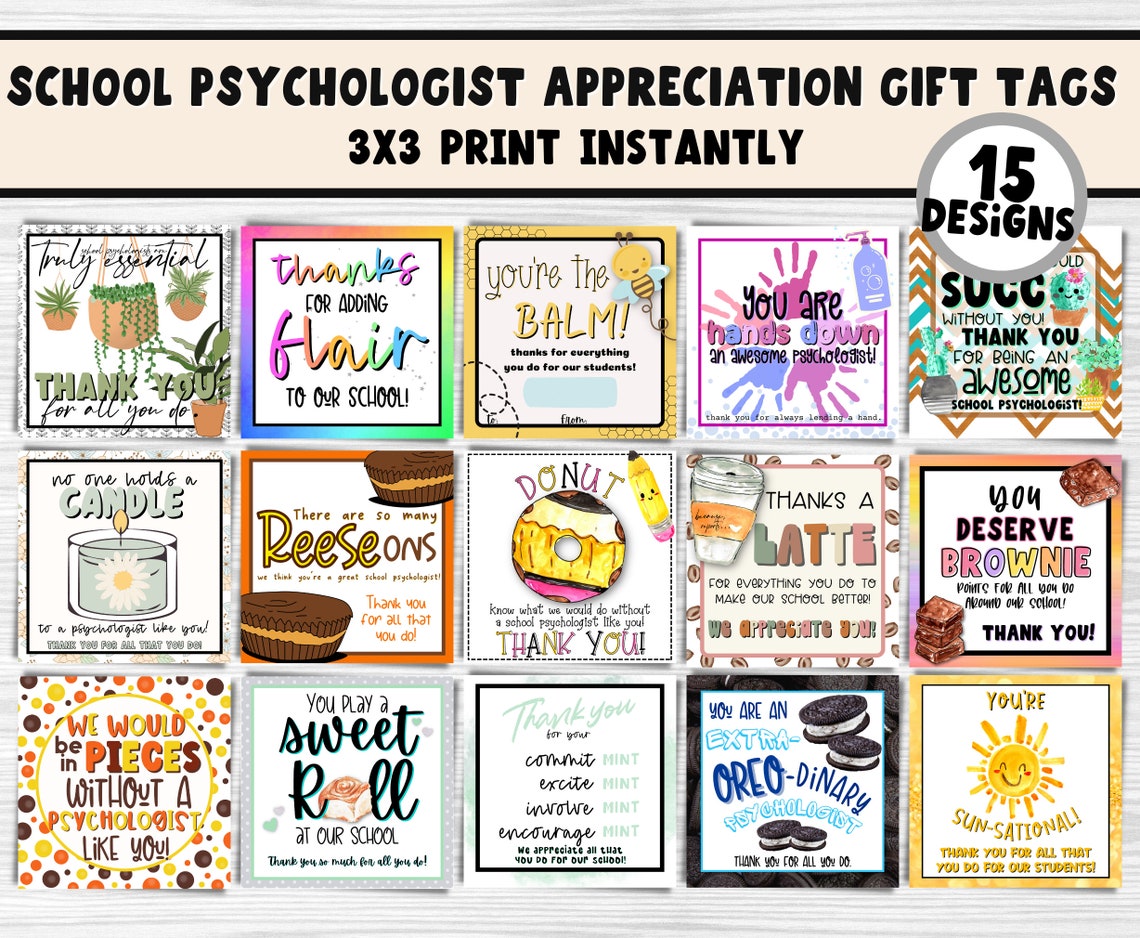 School Psychology Appreciation Printable Gift Tags | National School ...