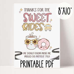 BUS DRIVER Appreciation Donut Sign | Bus Driver Safety Week | Printable Sign for Bus Driver