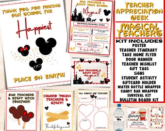 Magical Teachers Appreciation Week Kit | Teacher Appreciation Week Itinerary | Magic Teachers Theme | DIY Schedule of Events Editable Flyer