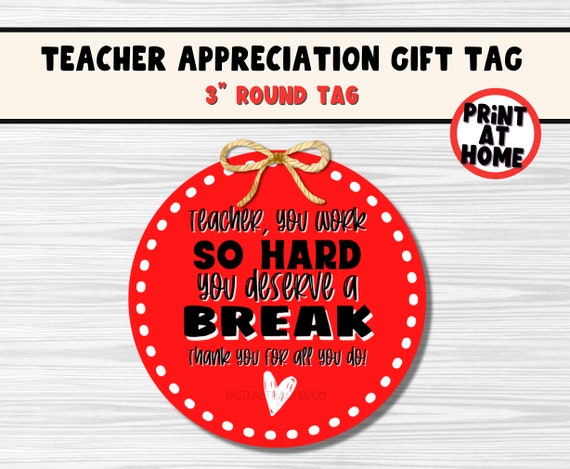 Kit Kat Teacher Appreciation Printable Tag 3 Round - Etsy