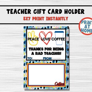 Titular de la tarjeta de regalo inspirado en el café para maestros / Ideas sencillas de regalos para maestros de bricolaje