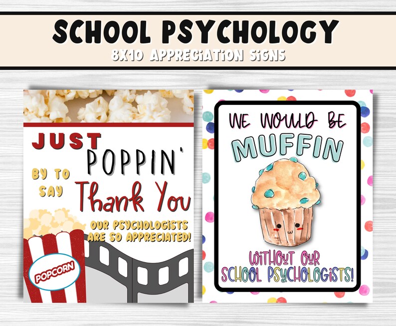 School Psychology Appreciation Printable Signs National School